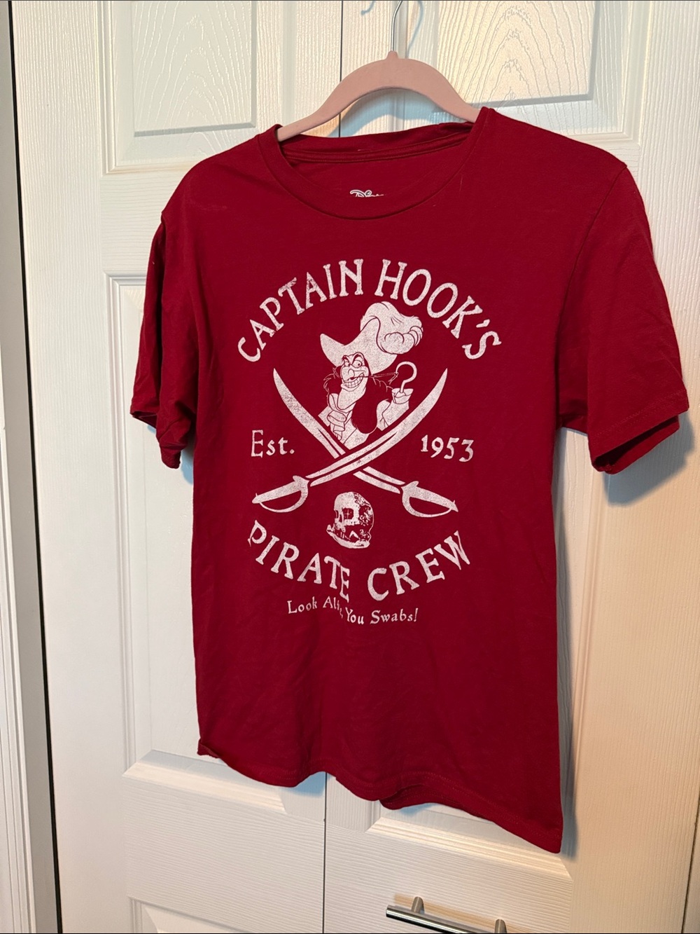 Disney Men's Burgundy Captain Hook Graphic Tee